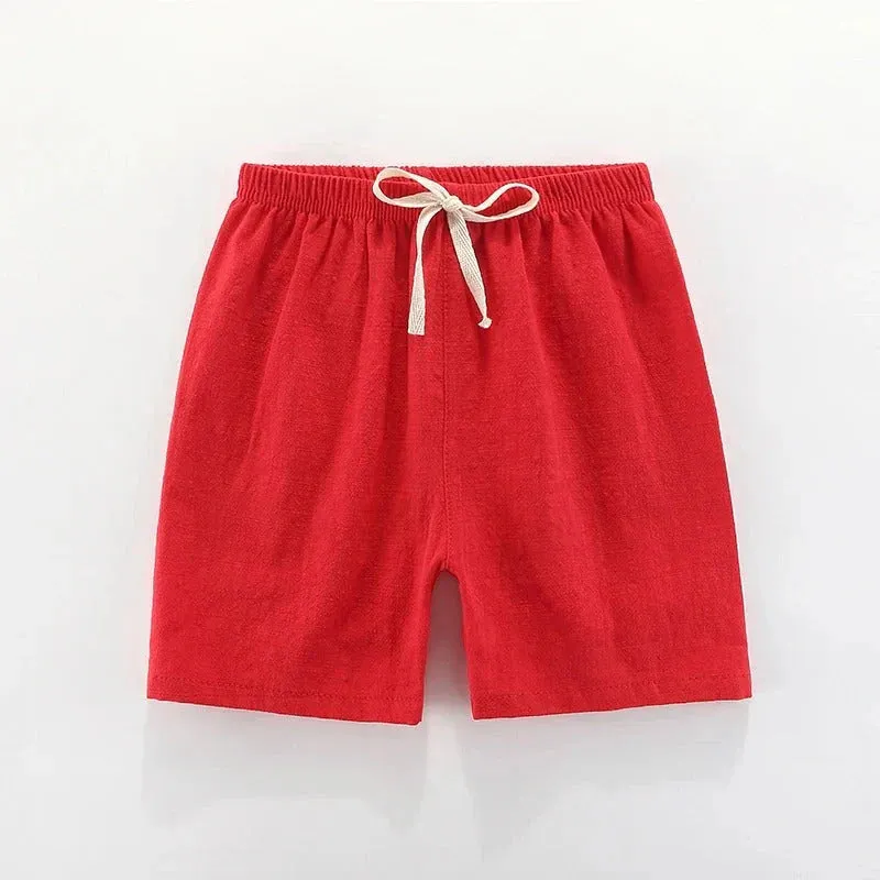 Lightweight Cotton Linen Shorts - Breathable Summer Trousers for Boys And Girls