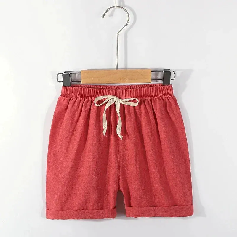 Lightweight Cotton Linen Shorts - Breathable Summer Trousers for Boys And Girls