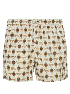 Lightweight fabric swim shorts Lighting with watch print