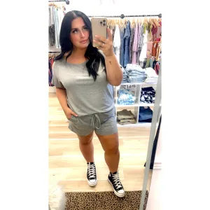 lightweight lounge short heather grey