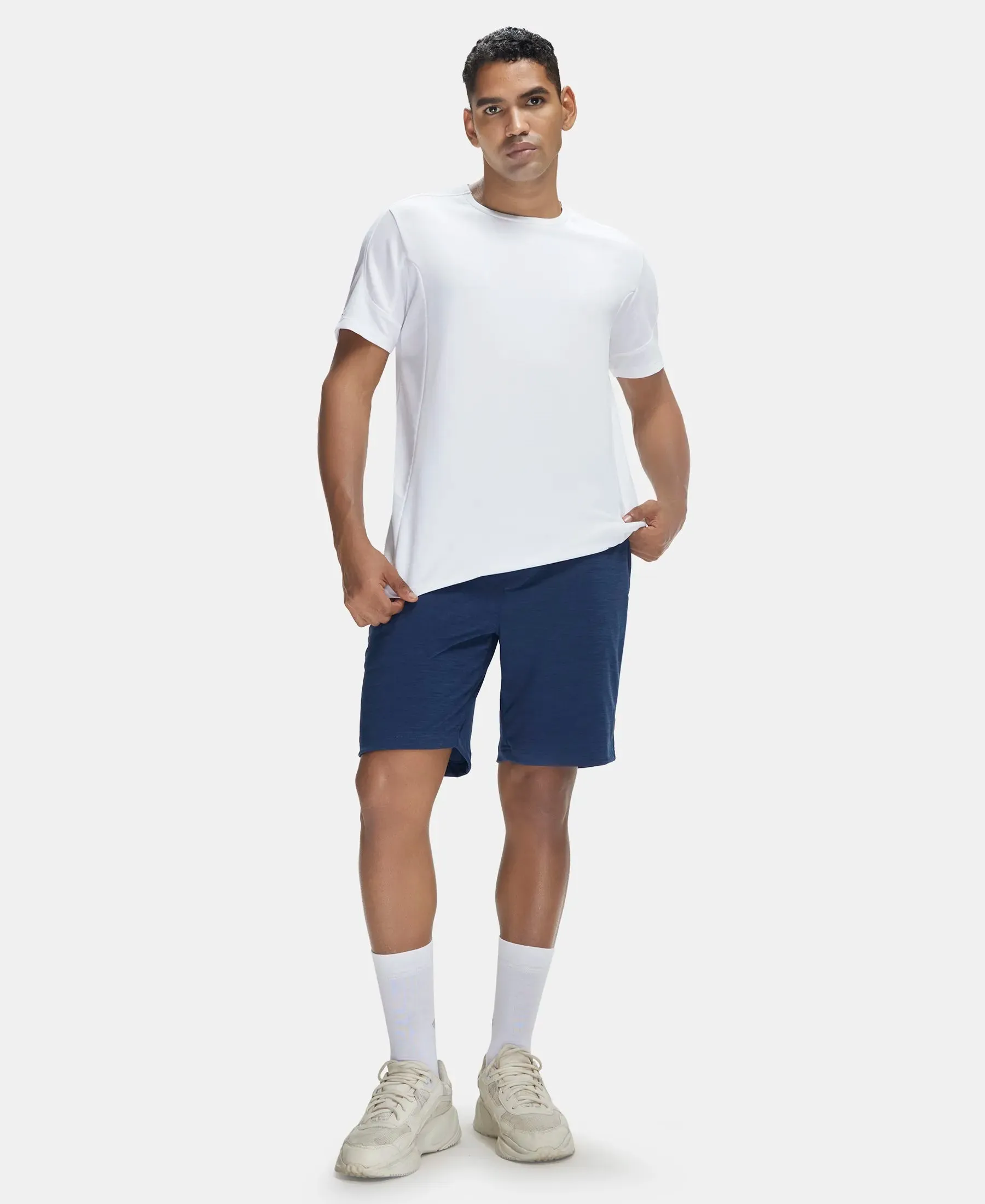 Lightweight Microfiber Shorts with Zipper Pockets and StayFresh Treatment - Insignia Blue
