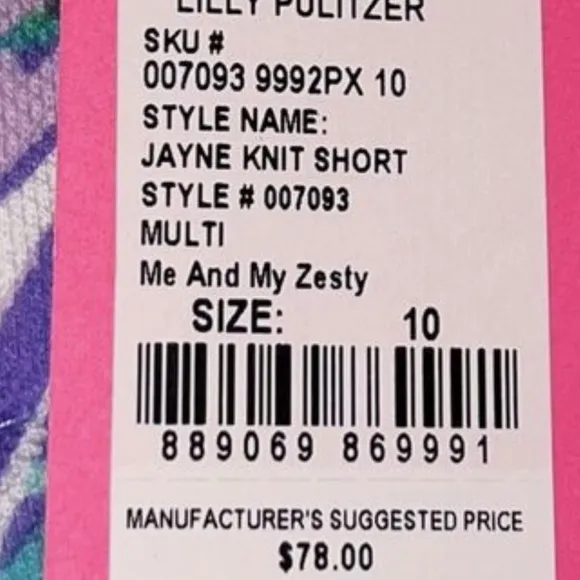 Lilly Pulitzer | Buttercup Knit Shorts Me and My Zesty Sz 10 NWOT