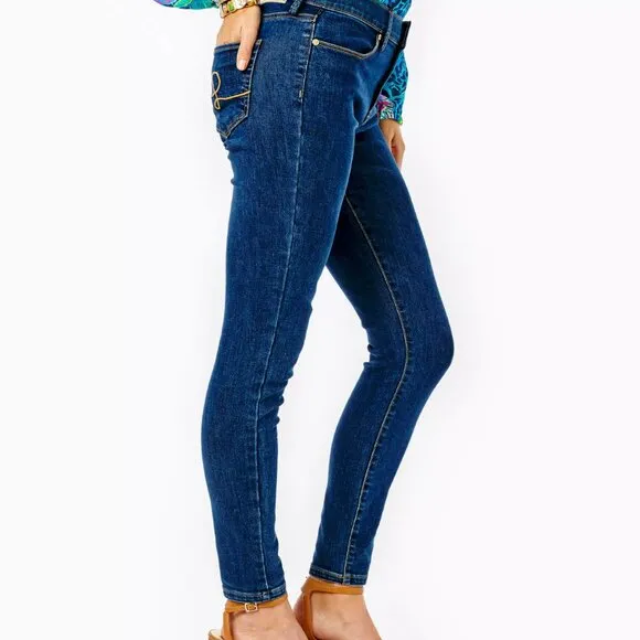 Lilly Pulitzer Eagan Hi-Rise Super Skinny Jeans authentic ankle fit size 4. NWT