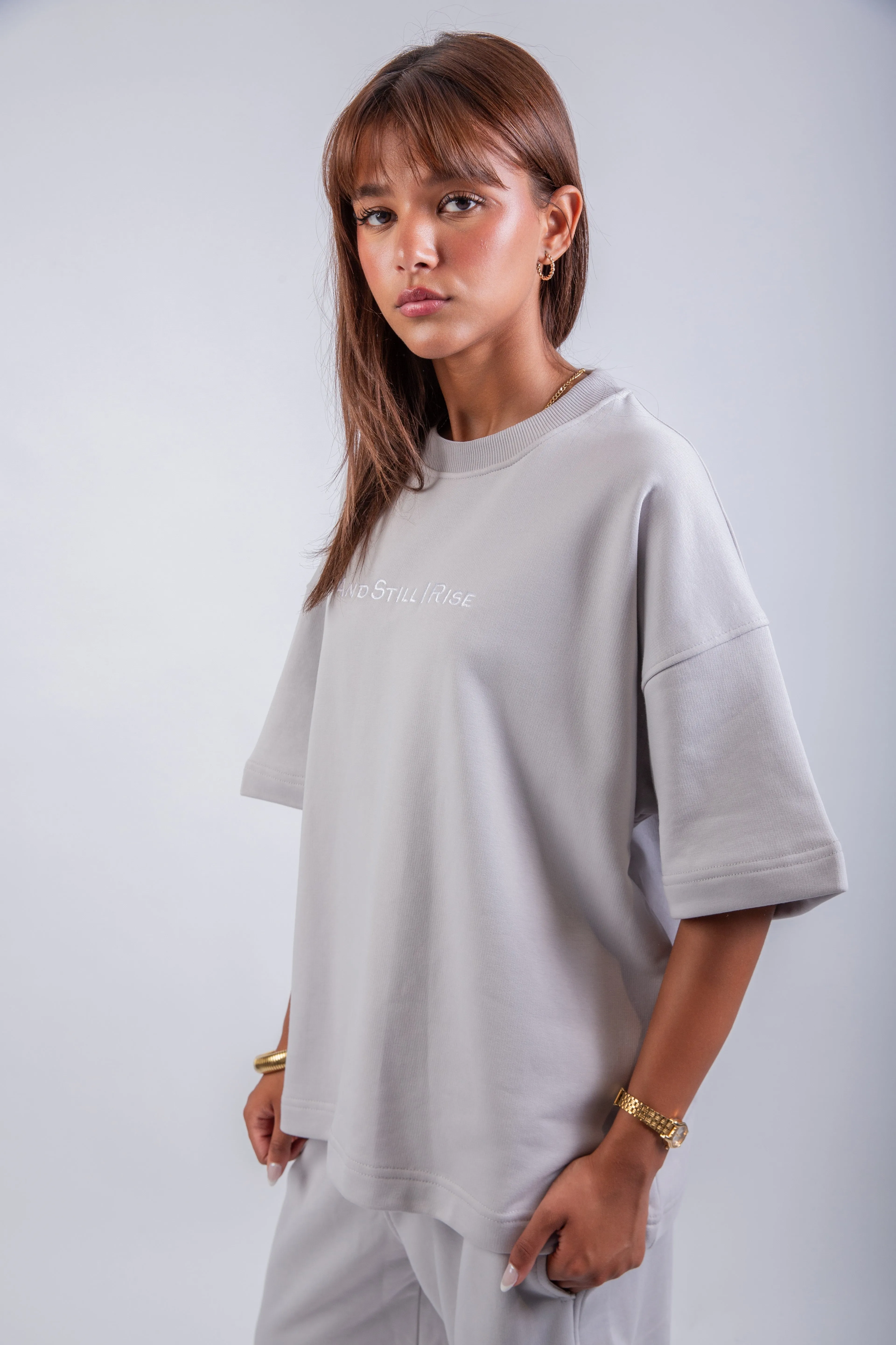 Limited Edition Droopy pants & Short Sleeve T-shirt Silver Set
