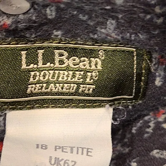 L.L. BEAN Double L Relaxed Fit High Rise Flannel Lined Jeans Women's Size 18P