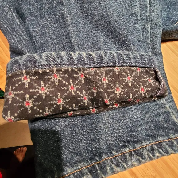 L.L. BEAN Double L Relaxed Fit High Rise Flannel Lined Jeans Women's Size 18P
