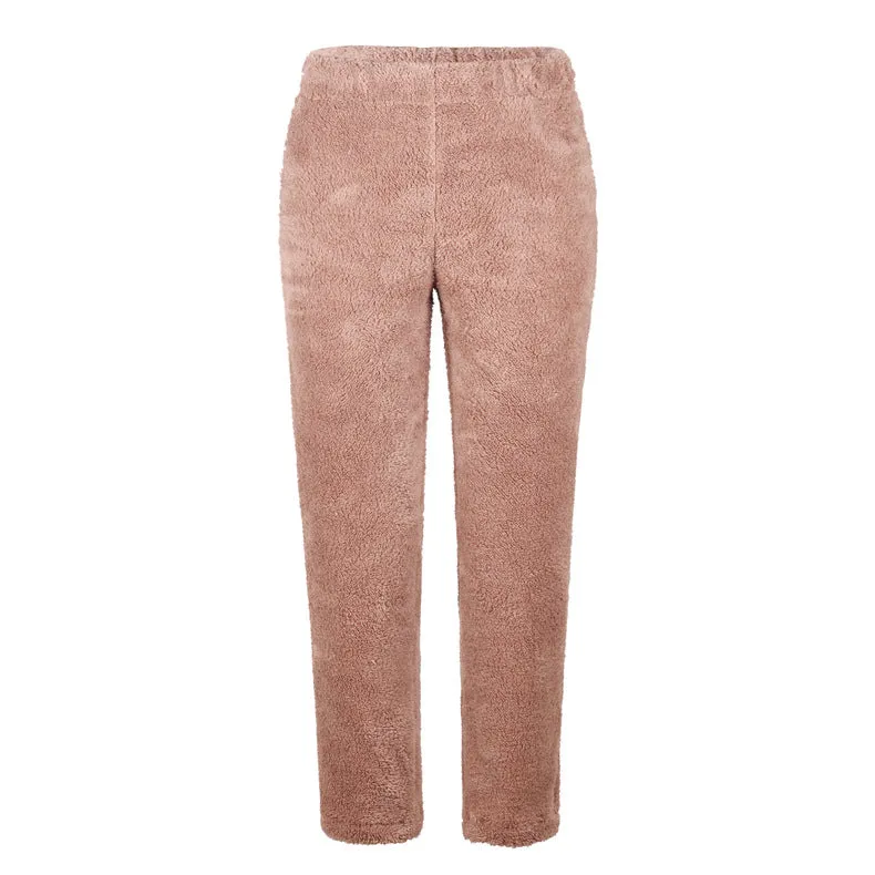 Long Pajama Pants with Fleece Material and Elastic waist