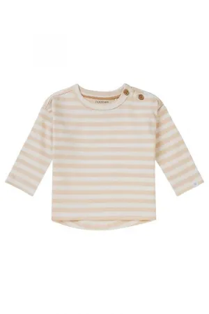 Long Sleeve Stripe Top, Biscotti - Organic Cotton