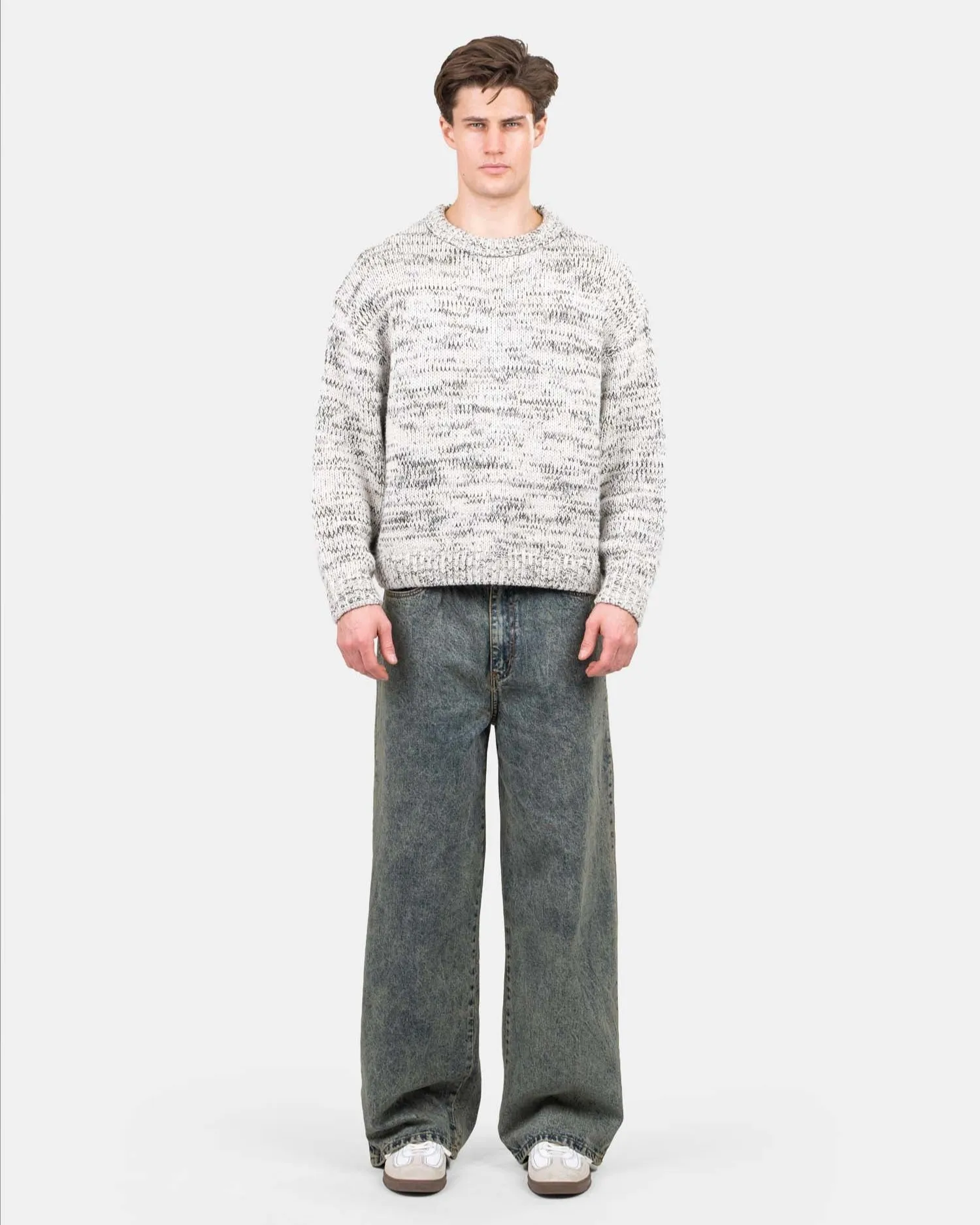 Loose Fit Denim Jeans Mid Blue Vintage Wash