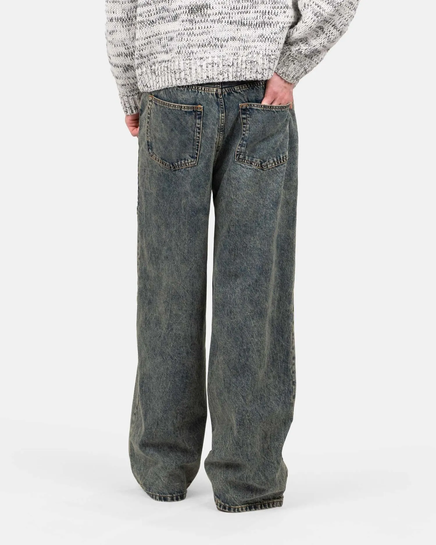 Loose Fit Denim Jeans Mid Blue Vintage Wash