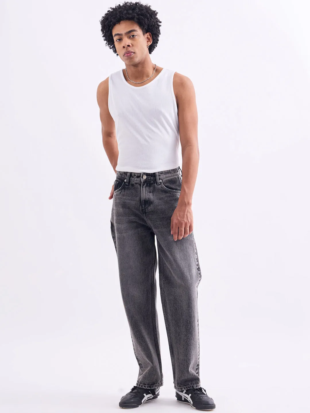 Loose Fit Mid Grey Jeans