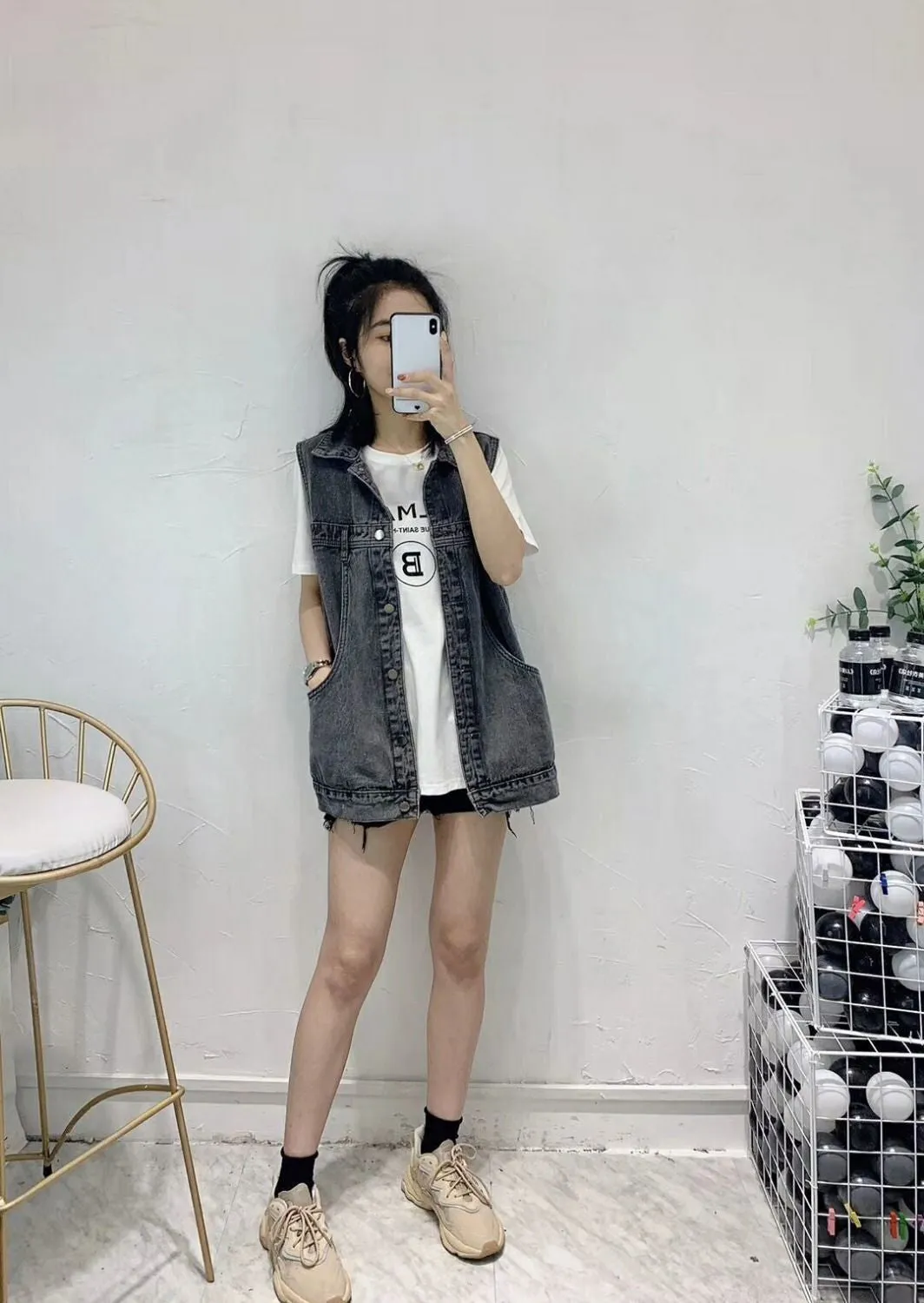 Loose Sleeveless Denim Vest Jacket