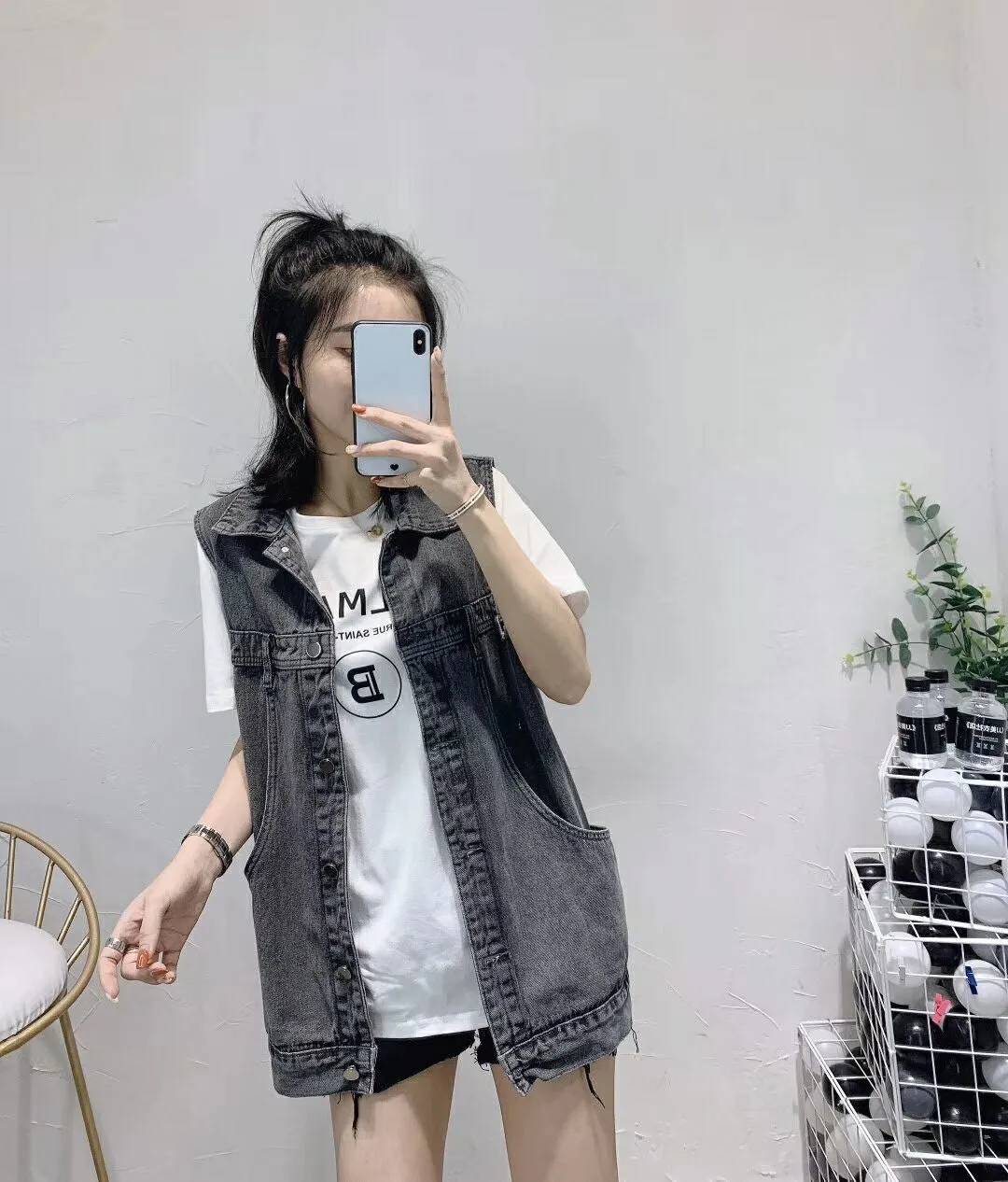 Loose Sleeveless Denim Vest Jacket