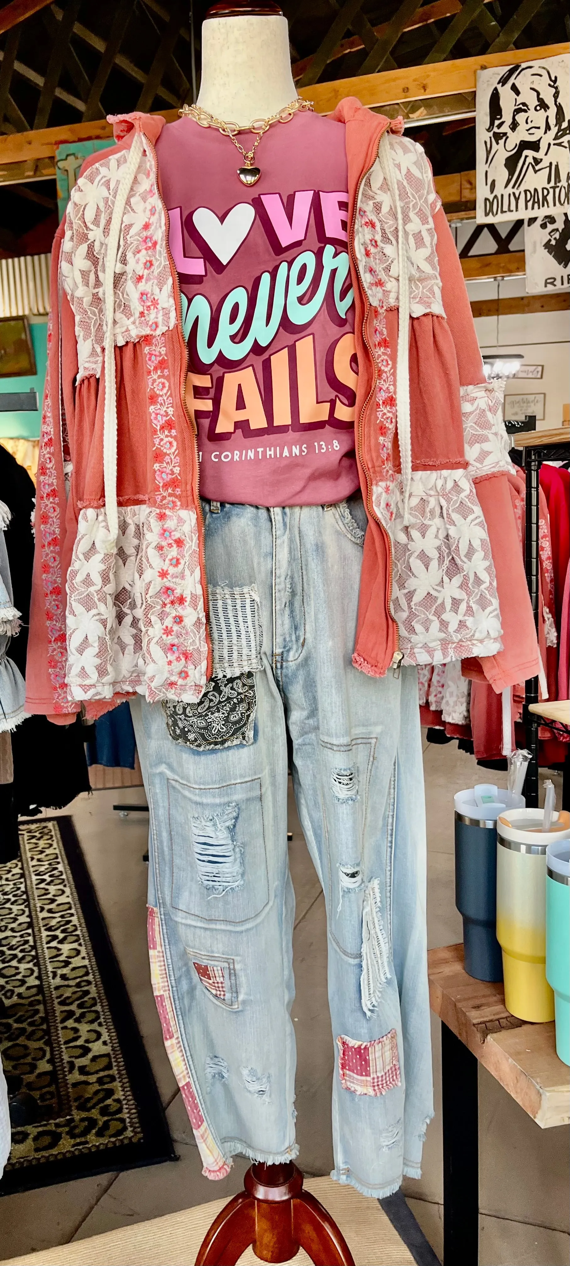 Love Never Fails - Short Sleeve (Mauve Berry) Graphic Tee