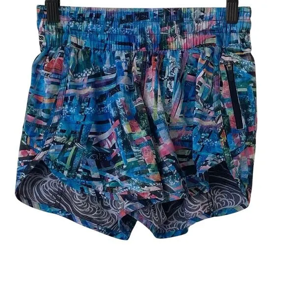 LULULEMON 2018 Tracker Shorts in Seawheeze Electric Beach Special Edition,Size 6