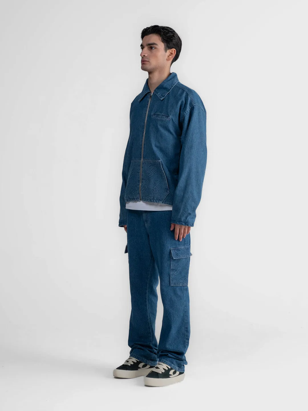 Lumi3re L3 Monogram Cargo Jeans | Blue