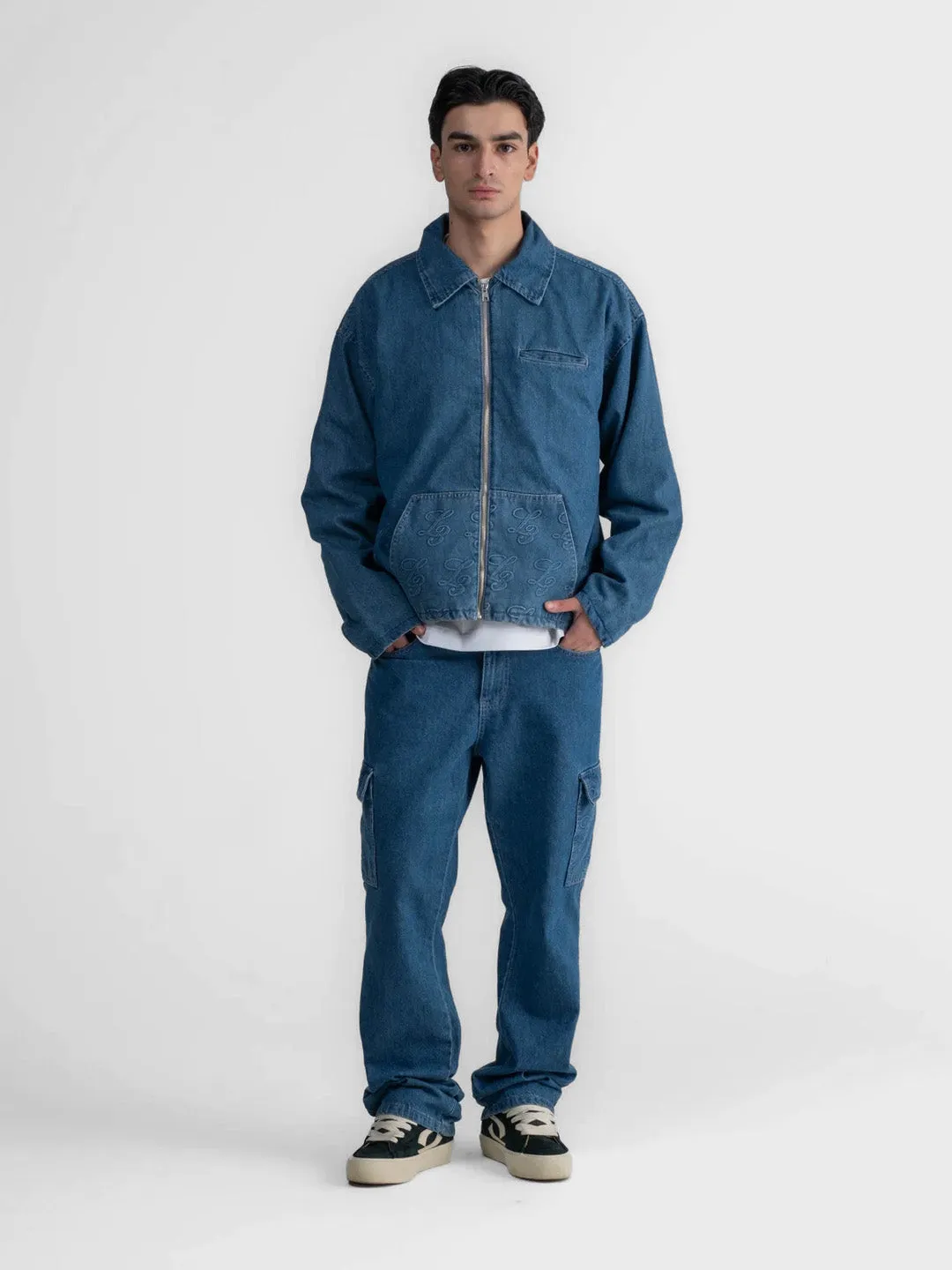 Lumi3re L3 Monogram Cargo Jeans | Blue