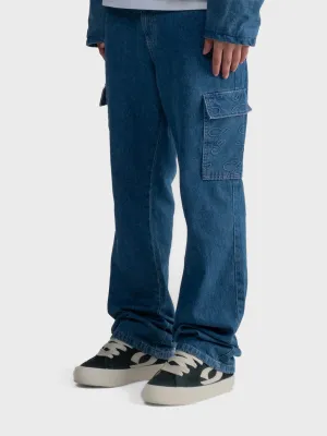 Lumi3re L3 Monogram Cargo Jeans | Blue