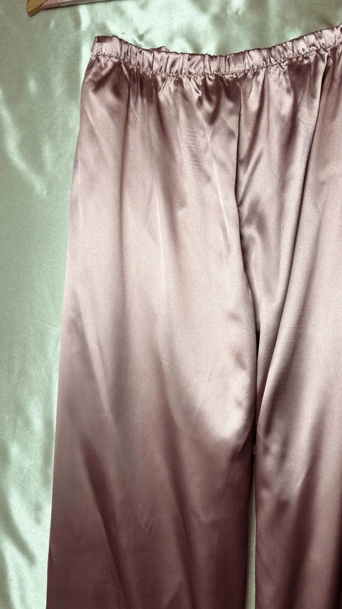 Luxurious Satin Pink Pajama Trouser