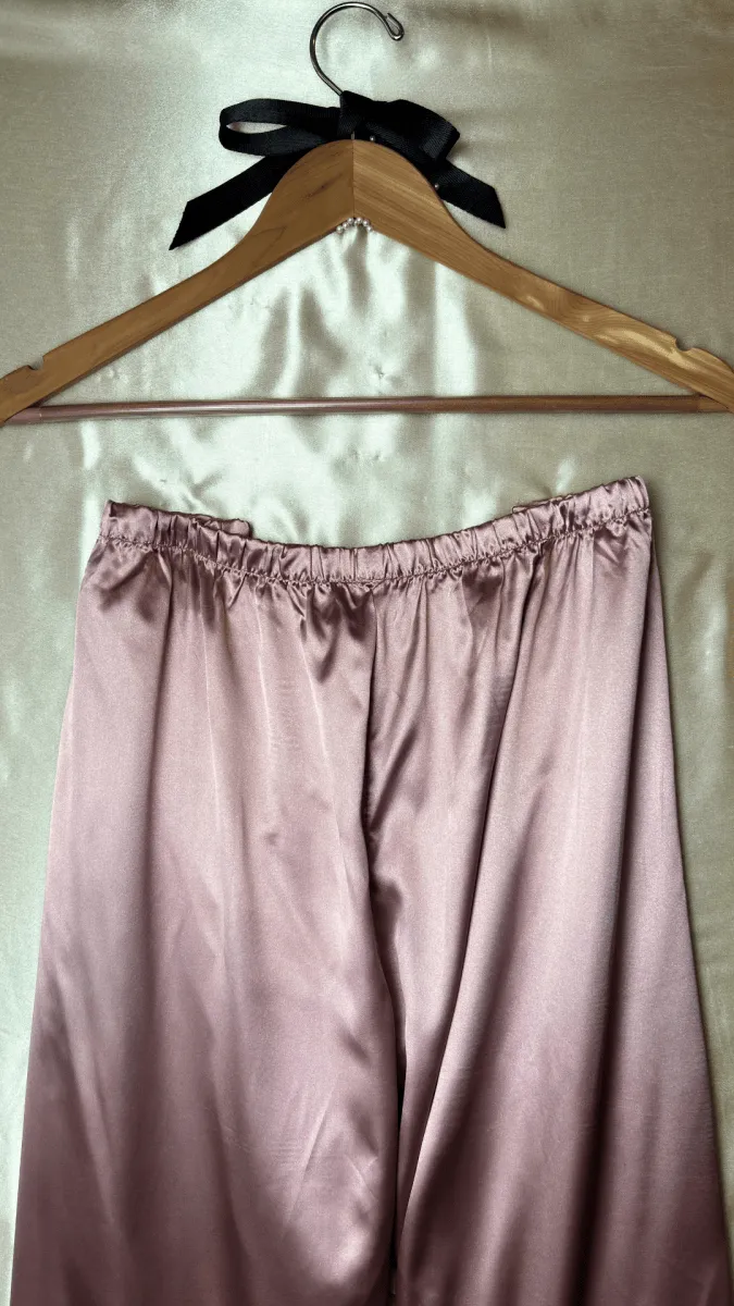 Luxurious Satin Pink Pajama Trouser