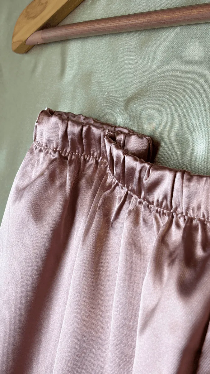 Luxurious Satin Pink Pajama Trouser