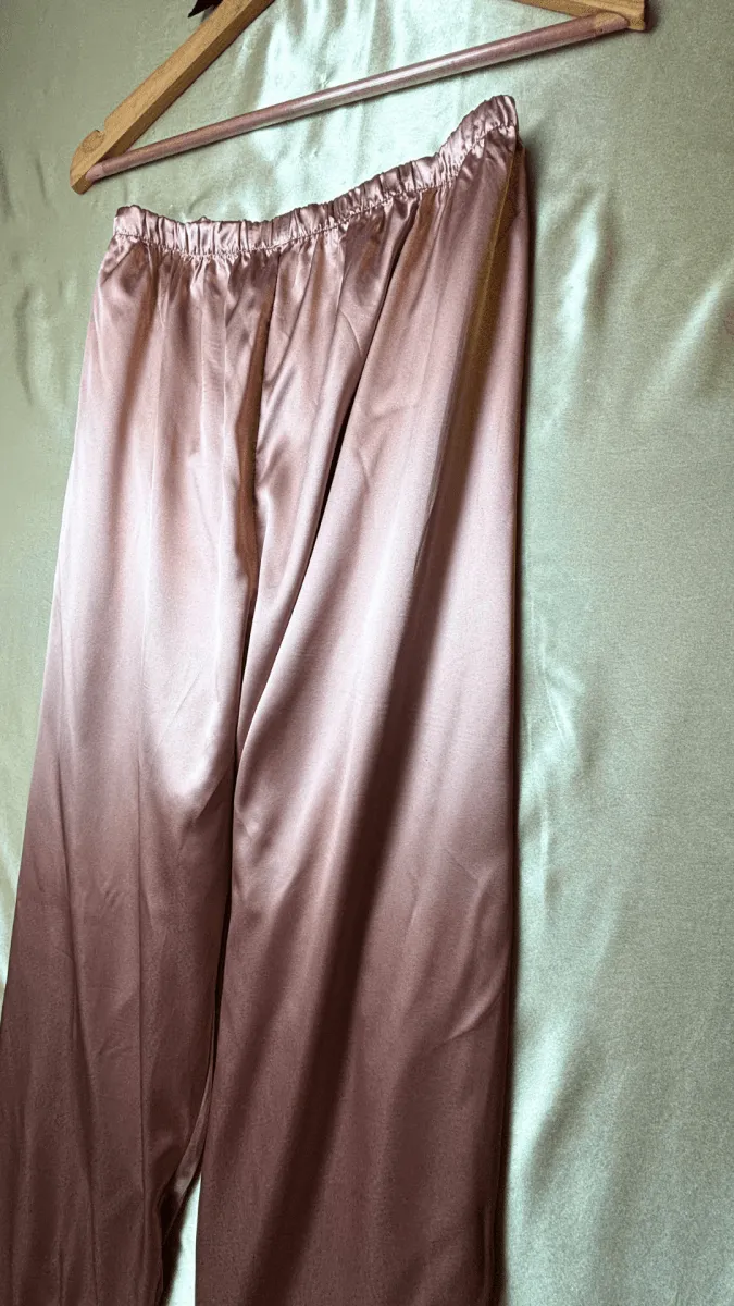 Luxurious Satin Pink Pajama Trouser