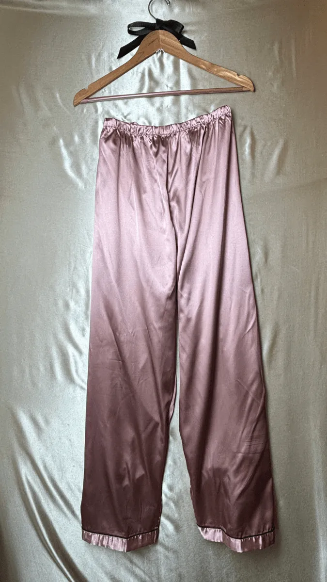 Luxurious Satin Pink Pajama Trouser