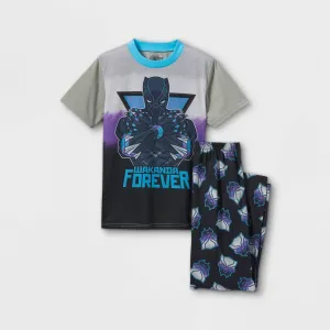 Marvel Boys'  Black Panther 2pc Short Sleeve Top and Pants Pajama Set