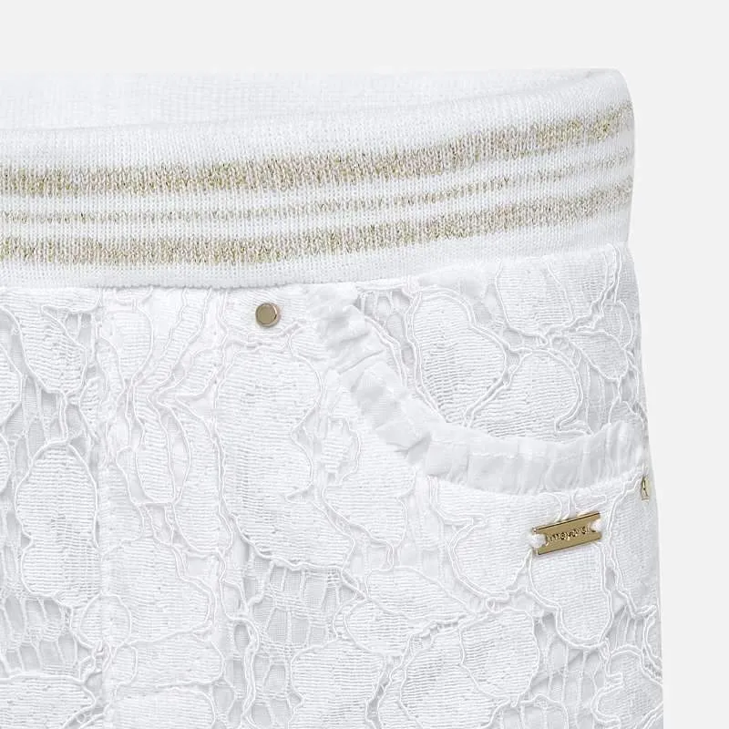 Mayoral White Lace Trousers