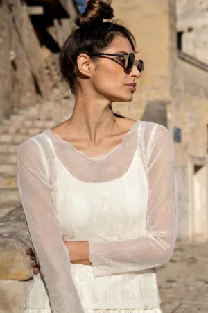 MEG BY DESIGN EVIE TOP CREAM MESH