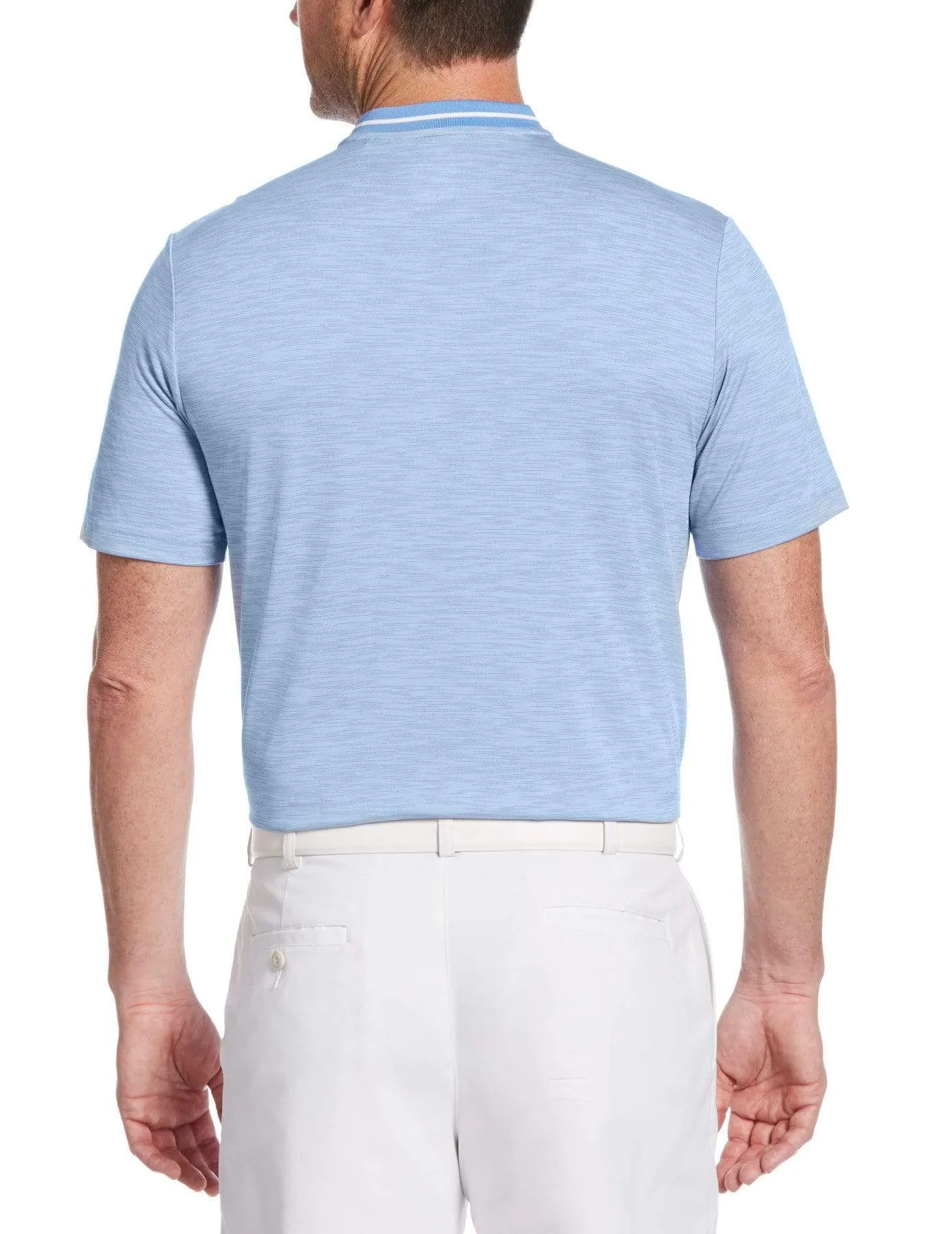 Mens Broken Stripe Polo with Baseball Collar