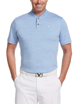 Mens Broken Stripe Polo with Baseball Collar