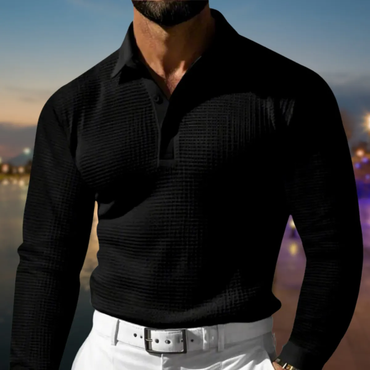 Men's Comfortable Polo Sweater - Classic Fit, Stylish Design