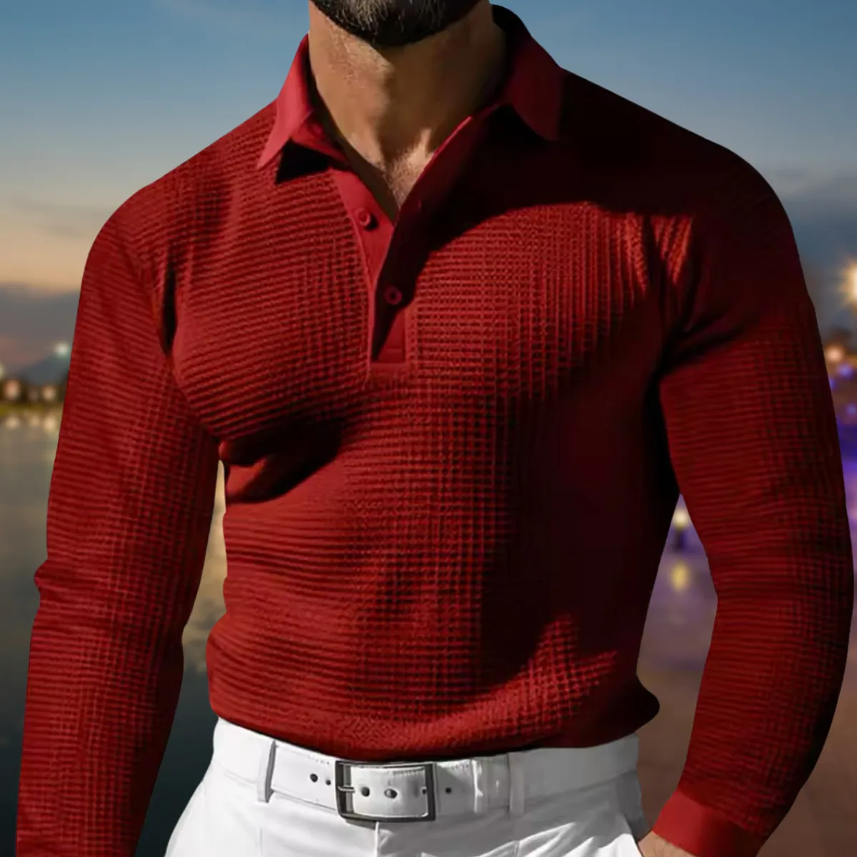 Men's Comfortable Polo Sweater - Classic Fit, Stylish Design