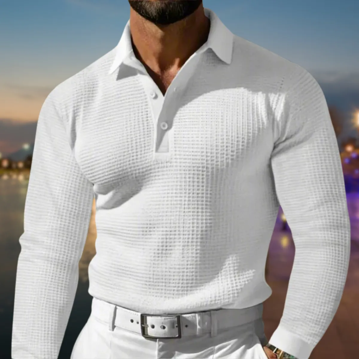 Men's Comfortable Polo Sweater - Classic Fit, Stylish Design
