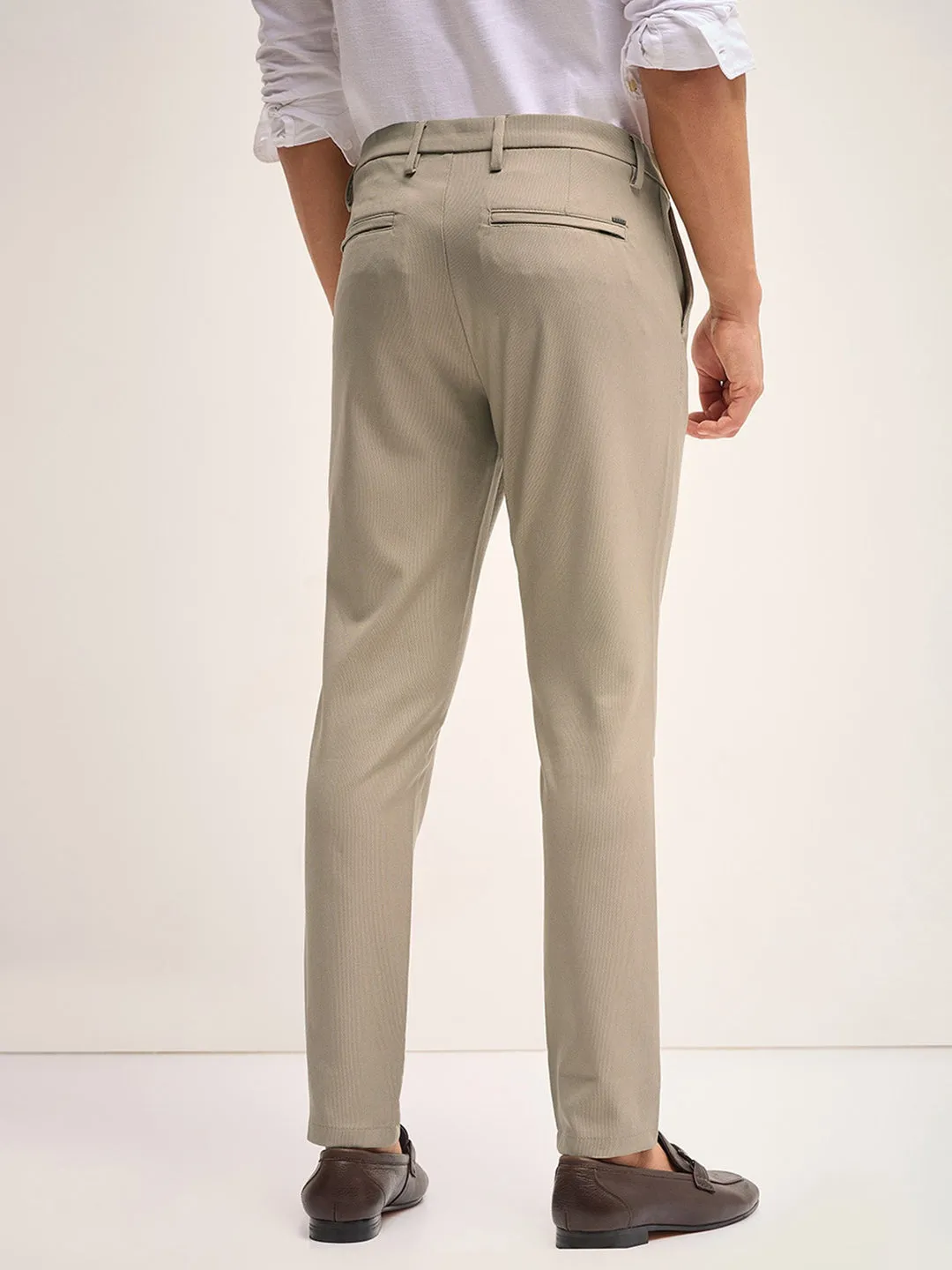 Men's Imported Textured Velen Cool Beige Pant