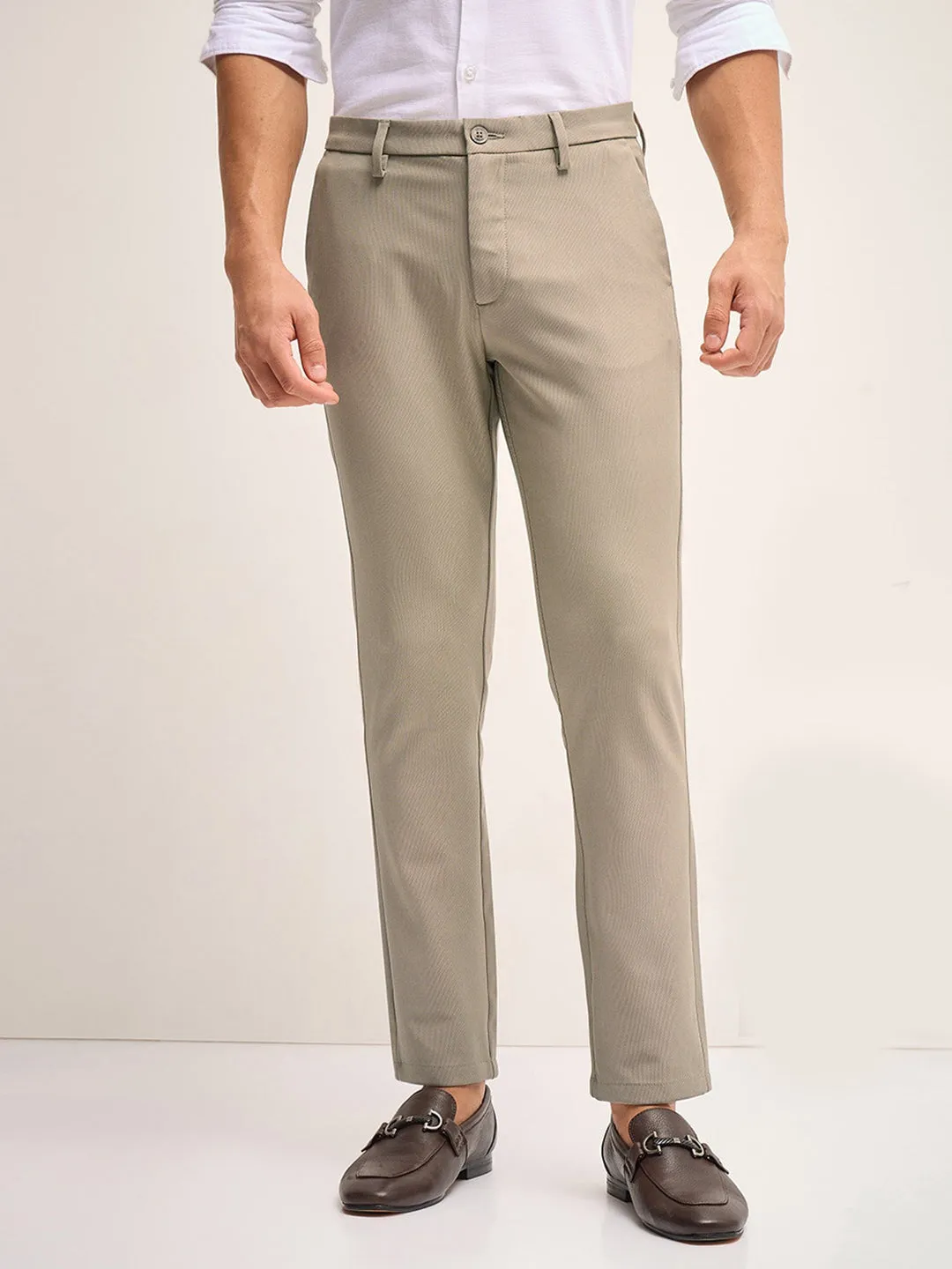 Men's Imported Textured Velen Cool Beige Pant