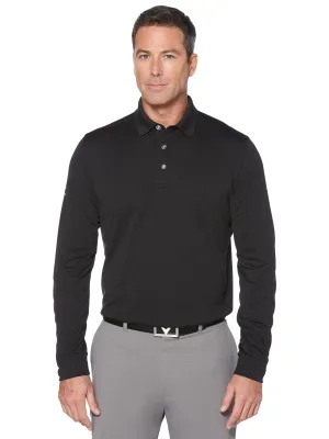 Mens Solid Long Sleeve Polo