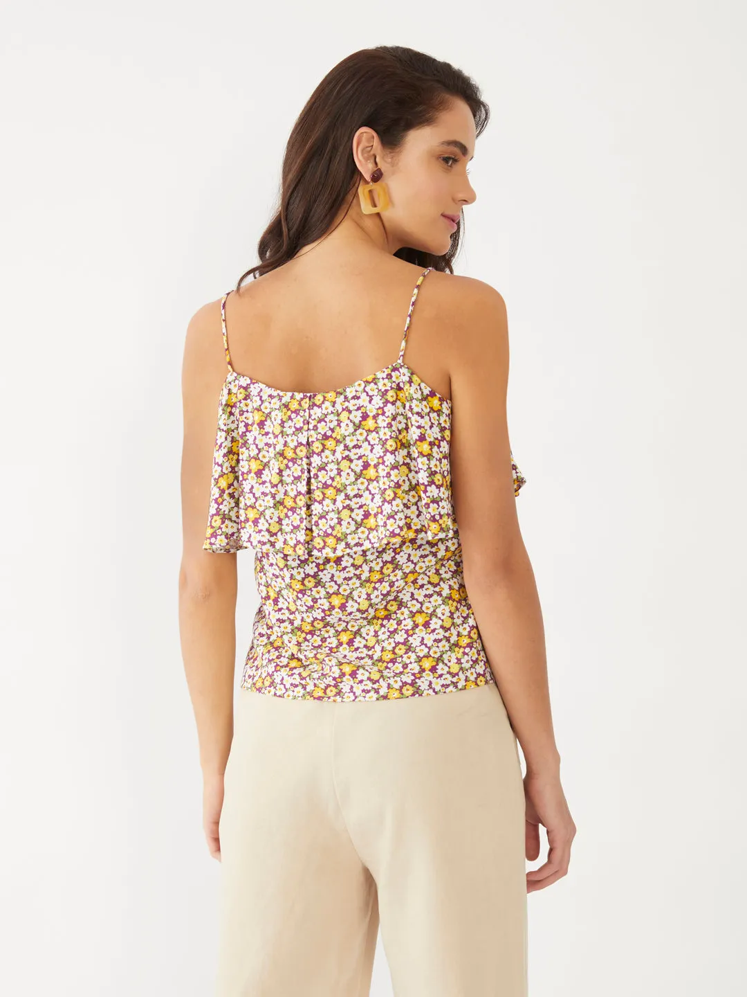 Multicolored Floral Print Strappy Top