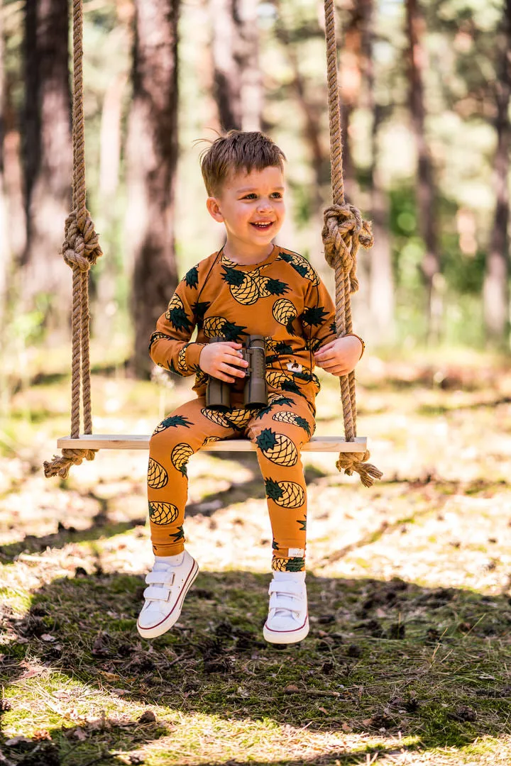 Mustard Pineapple Leggings - LAST ONE 3-4 years