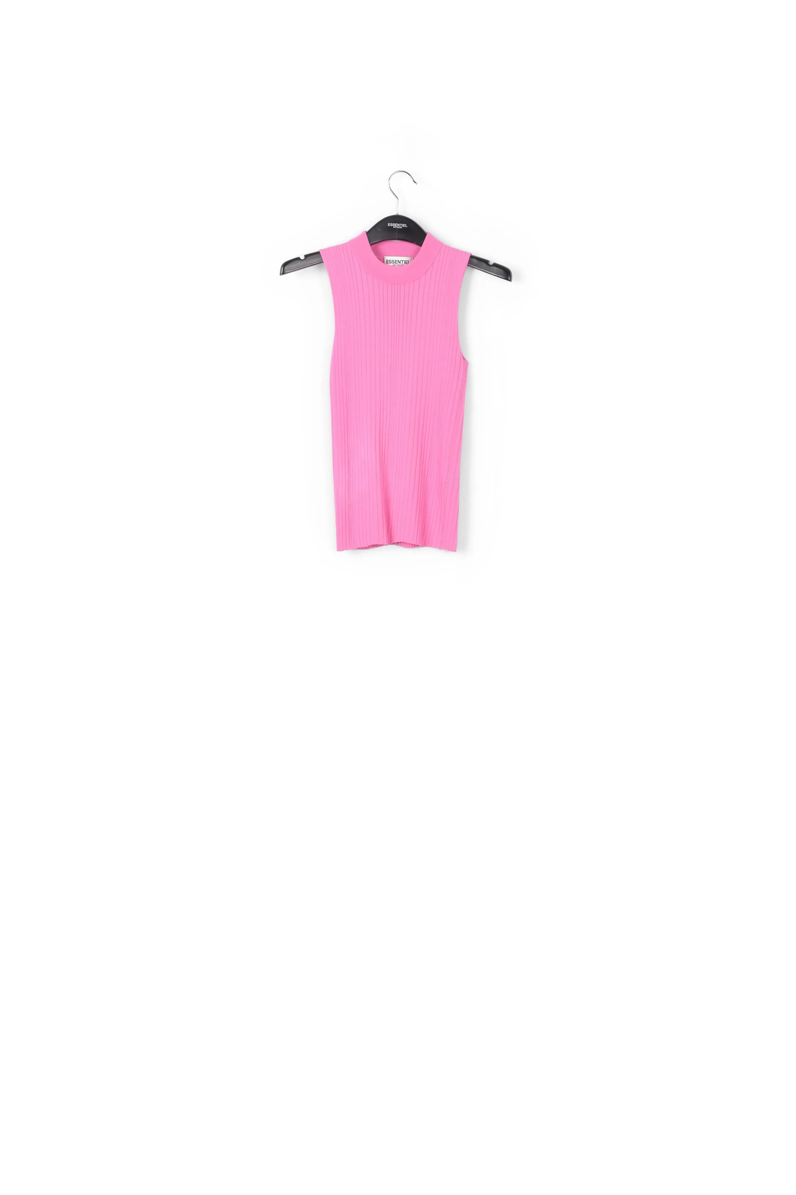 Neon pink fitted ribbed-knit top