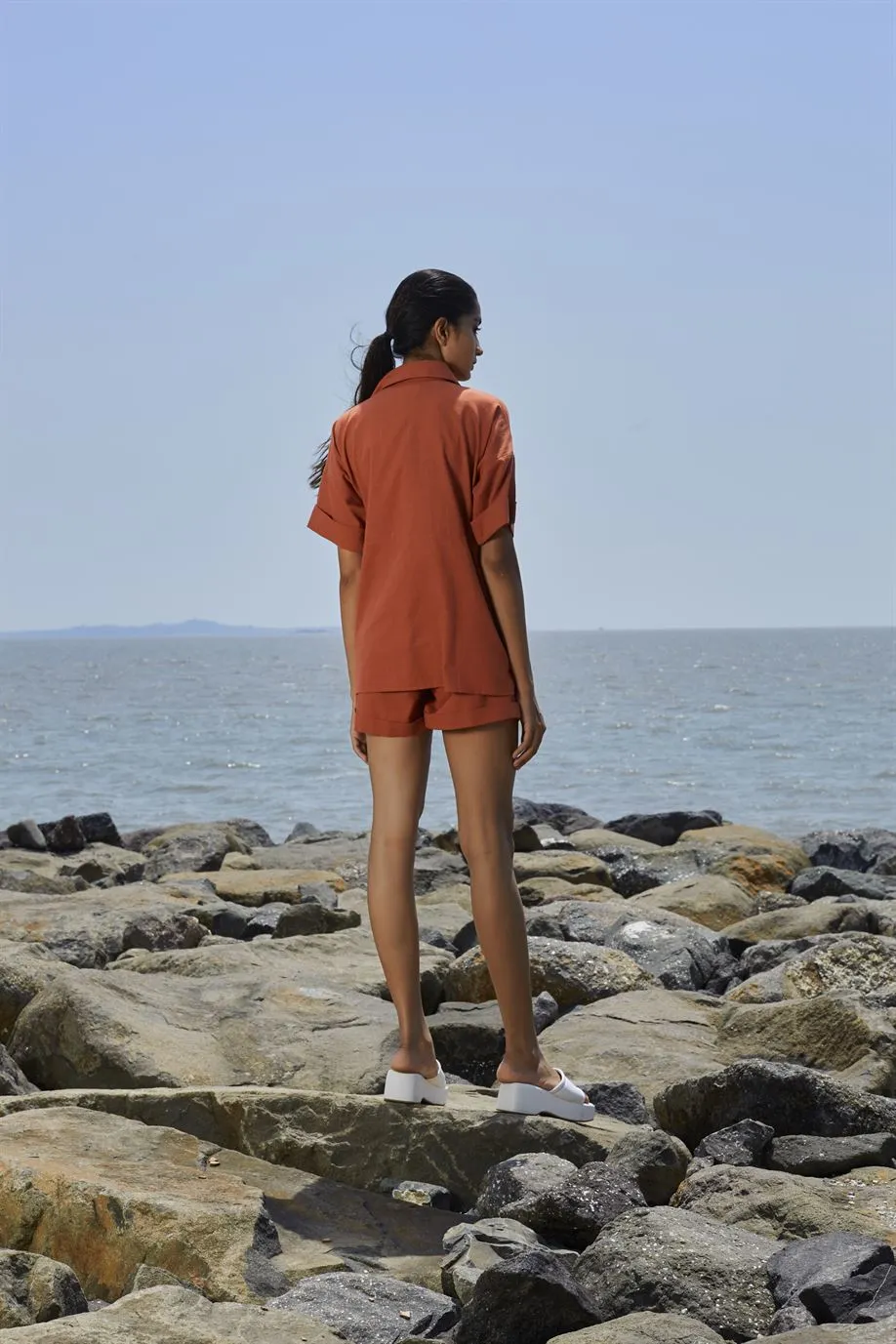 New Season Summer/Fall 24-Top Ekin Cotton Rust-MT Ekin Shirt-NA Slub Rust-Fashion Edit Mati