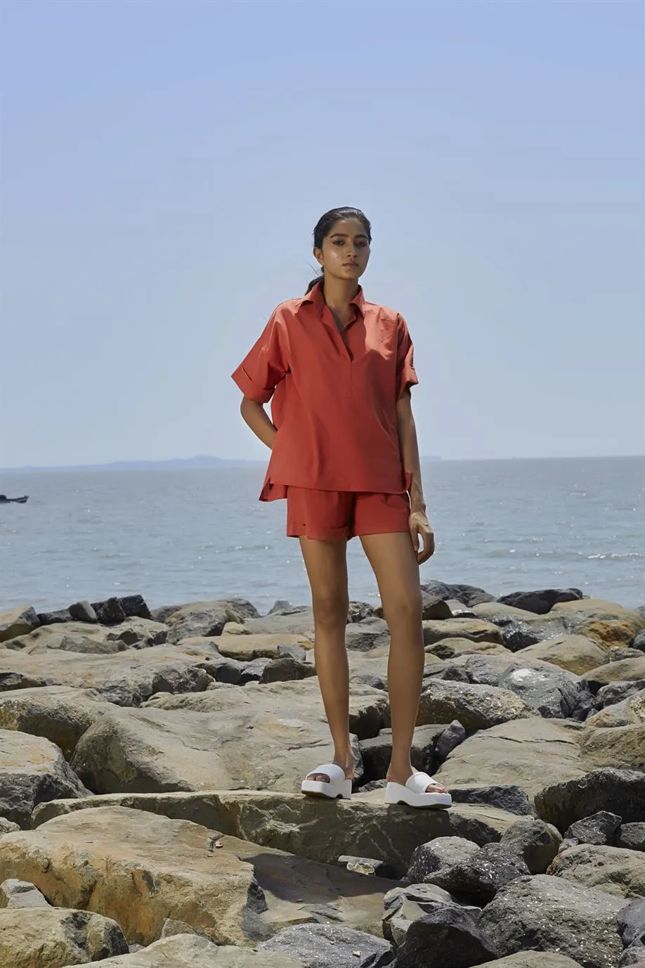 New Season Summer/Fall 24-Top Ekin Cotton Rust-MT Ekin Shirt-NA Slub Rust-Fashion Edit Mati