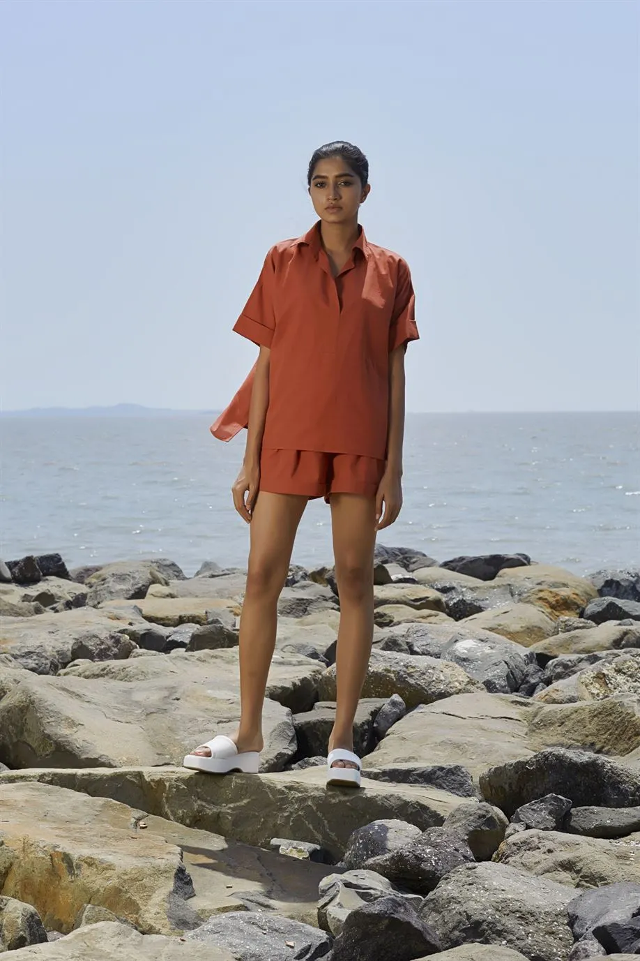 New Season Summer/Fall 24-Top Ekin Cotton Rust-MT Ekin Shirt-NA Slub Rust-Fashion Edit Mati