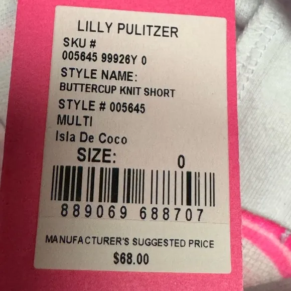 NWT Lilly Pulitzer 5&quot; Buttercup Mid Rise Short SZ 0
