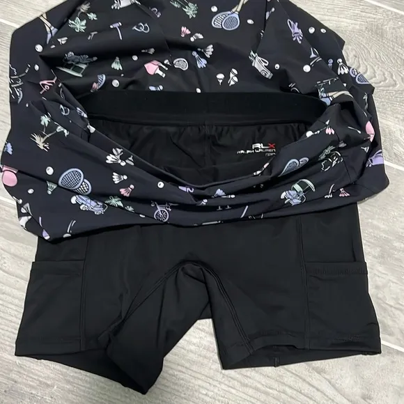 NWT Ralph Lauren Black Multi Tennis/Golf Skort Size-XS