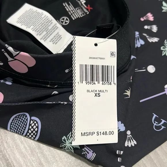 NWT Ralph Lauren Black Multi Tennis/Golf Skort Size-XS