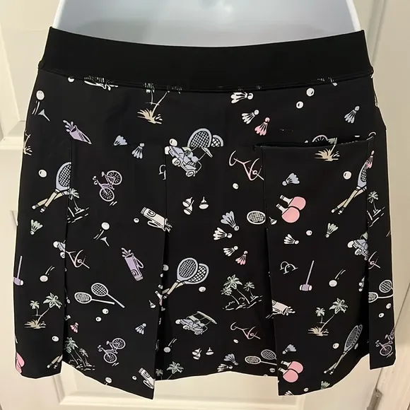 NWT Ralph Lauren Black Multi Tennis/Golf Skort Size-XS