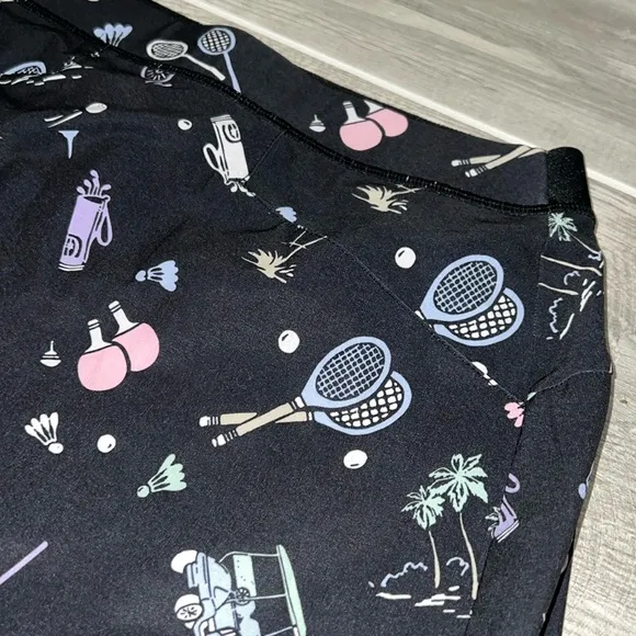 NWT Ralph Lauren Black Multi Tennis/Golf Skort Size-XS