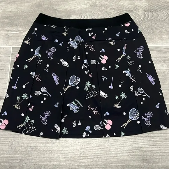 NWT Ralph Lauren Black Multi Tennis/Golf Skort Size-XS